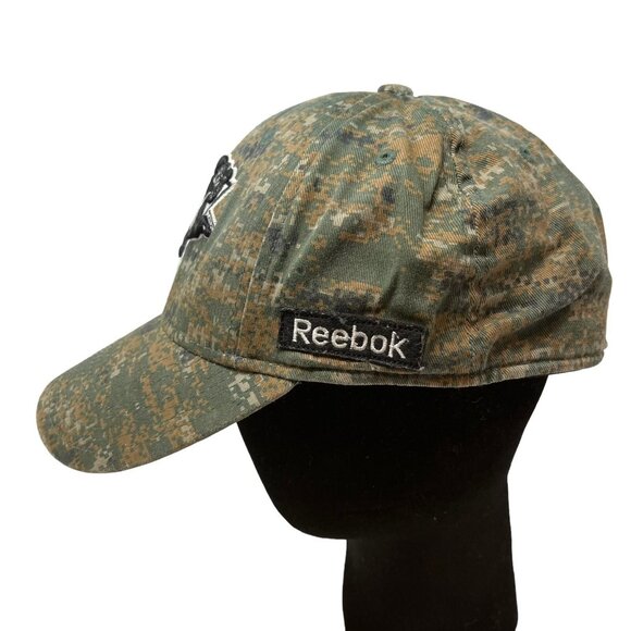 Pittsburgh Penguins Reebok Military Digital Camo Camouflage Fitted Hat Cap 7 3/8 - Picture 3 of 9